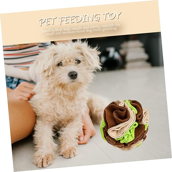 Dog Sniffing Training Toy Interactive Pet Feeding Slow Eating Ball for Dogs Snuffle Toy for Mental Stimulation Healthy Eating and Material Avocado