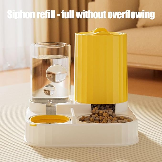 Automatic Controlled Dog Feeder - 2 in 1 Pet Feeder and Waterer | Pet Food Bowl for Wet Dry Food Dispenser with Controlled Feed Outlet for Small Medium Pets Home Outdoor