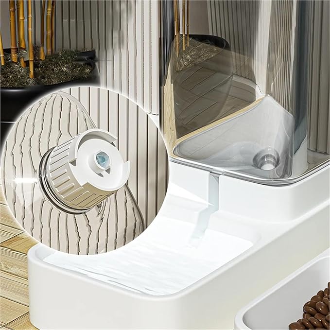 Automatic Pet Feeder and Water Bowl - Transparent Food Storage Feeder for Dogs and Cats - Ideal for Puppies and Kittens(Feeder and Drinker)