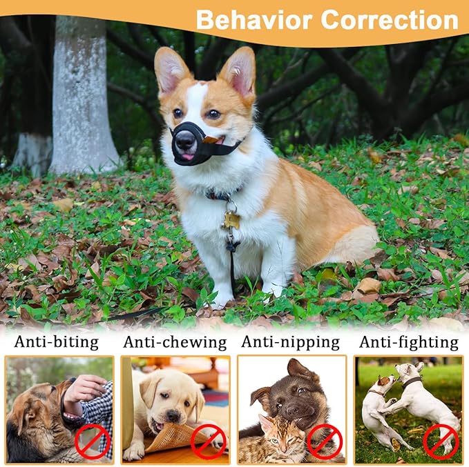 Mayerzon Dog Muzzle with Adjustable Strap to Prevent Biting Fierce Barking and Chewing, Air Mesh Breathable Pet Muzzles for Small Medium Large Dogs