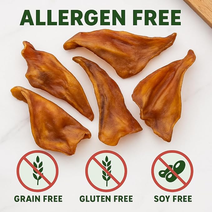 K9warehouse Pig Ears for Dogs - Natural Bulk - 100% Pork Pig Ear Strips for Dogs - Alternative to Rawhide Chews - Thick Cut Pig Ears for Dog Treats for All Breeds Packed in USA - 16oz