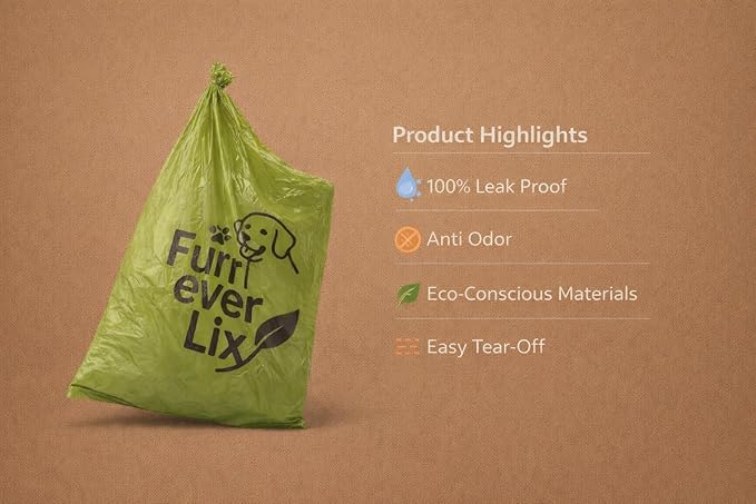 Eco-Friendly Dog Poop Bags - 225 Count with Dispencer Included - Scented & Unscented - Leak-Proof, Easy tear, Extra Thick (Unscented)