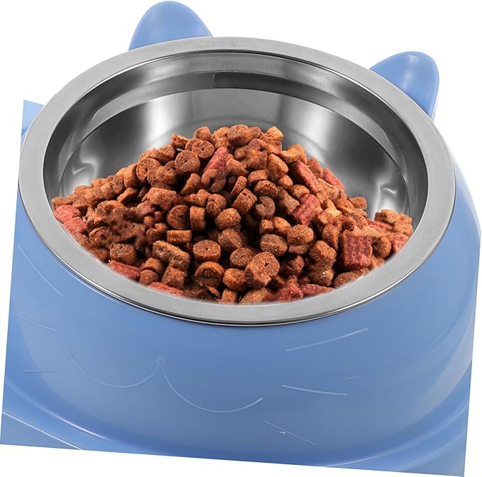 Automatic Dog and Cat Feeder with Water Dispenser Dual Bowl Design for Convenient Feeding Easy to Clean Stylish Look Blue for Dogs and Cats