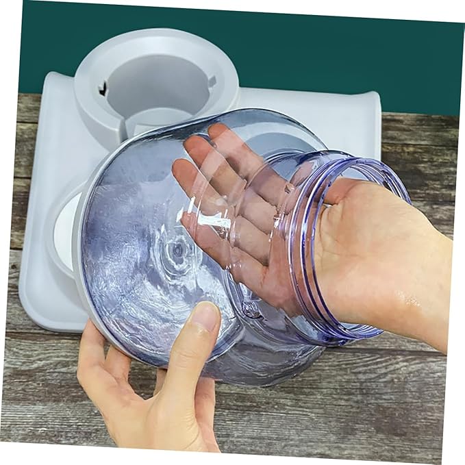 HEMOTON 1Pc Dual Use Pet Bowl Automatic Water Refill Feeder Capacity Dog Water Drinking Bowl for Dogs and Cats Grey