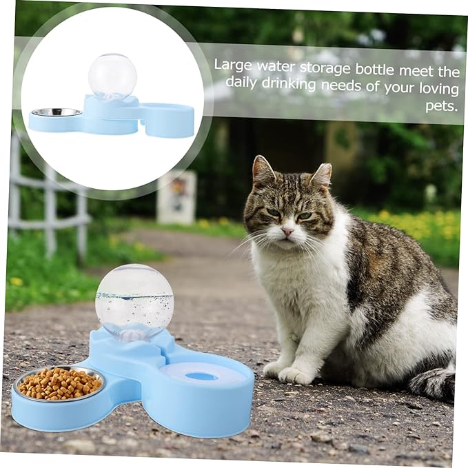 Happyyami Automatic Cat Bowl Dispenser Food Bowls Large Capacity Water Bottle Pet Water Feeder