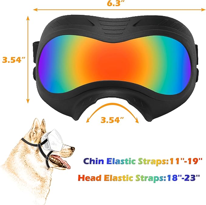 Dog Sunglasses,Doggles Anti-UV Protection, Pet Sunglasses with Adjustable Strap, Suitable for Motorcycle Car Driving Bike Riding Hiking Swimming Wind Dust Fog Dog Eye Protection