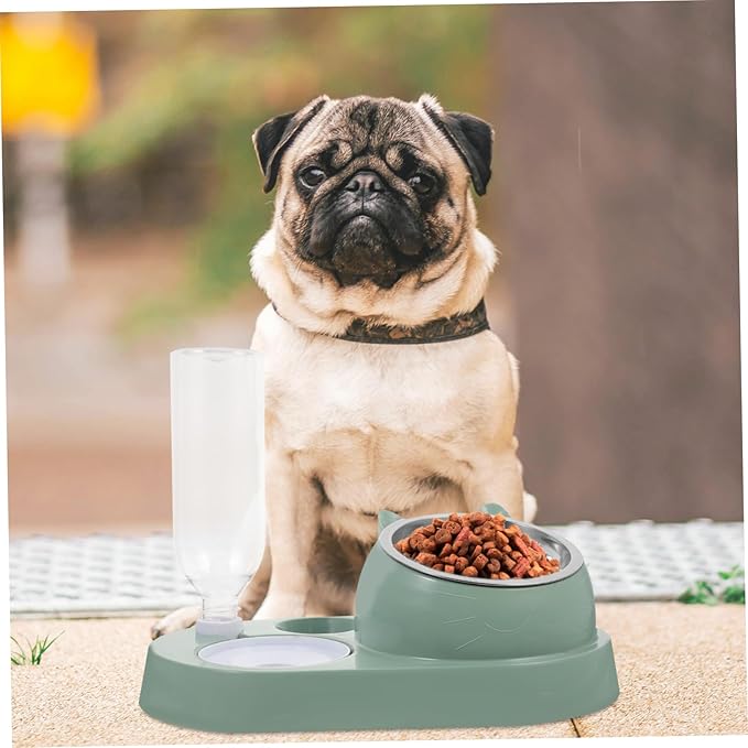 Automatic PET Feeder with Water Dispenser Non-Skid Dog and Cat Bowl Set Detachable Food and Water Station for Small Dogs and Cats Easy to Clean