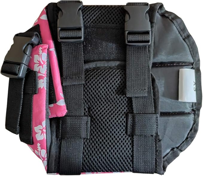 Dog Life Jacket Easy-Fit Adjustable Belt Pet Saver Swimming Safety Swimsuit Preserver with Reflective Stripes for Doggie (M, Flowers and Pink)