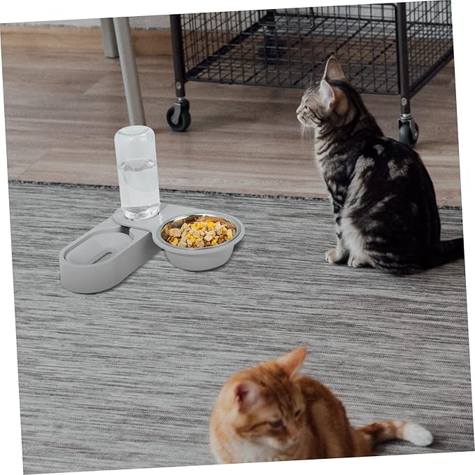 BESPORTBLE Multi-Function Pet Feeder Automatic Water Container Stainless Steel Cat Bowl Slow Feeder for Cats Dogs