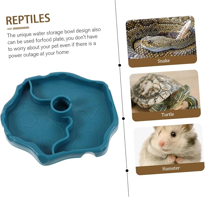 Happyyami Automatic Water Feeder for Dogs Cats Reptile Tank Pet Fountain 2-in-1 Water Dish Food Plate