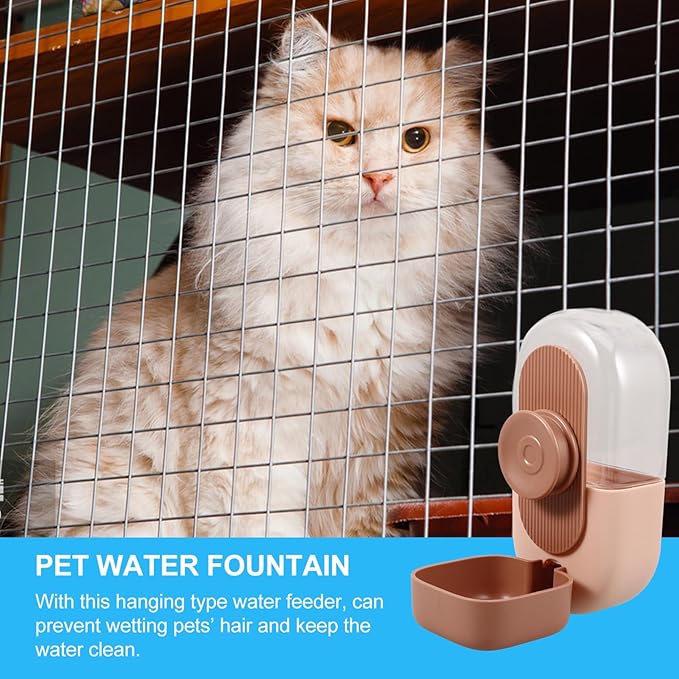 Cat Water Dispenser Automatic Pet Waterer Feeder Bowl Secure Hanging Pet Waterer for Dogs and Cats