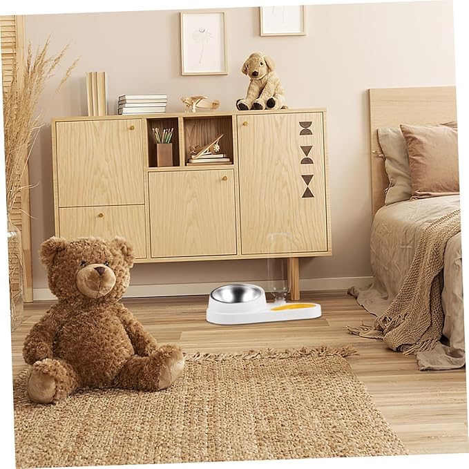 KESYOO Automatic Pet Feeder and Water Bowl 2-in-1 Food and Water Dispenser White Spill-Proof Dog Bowl for Cats and Dogs Cage Feeder Suitable for Pets