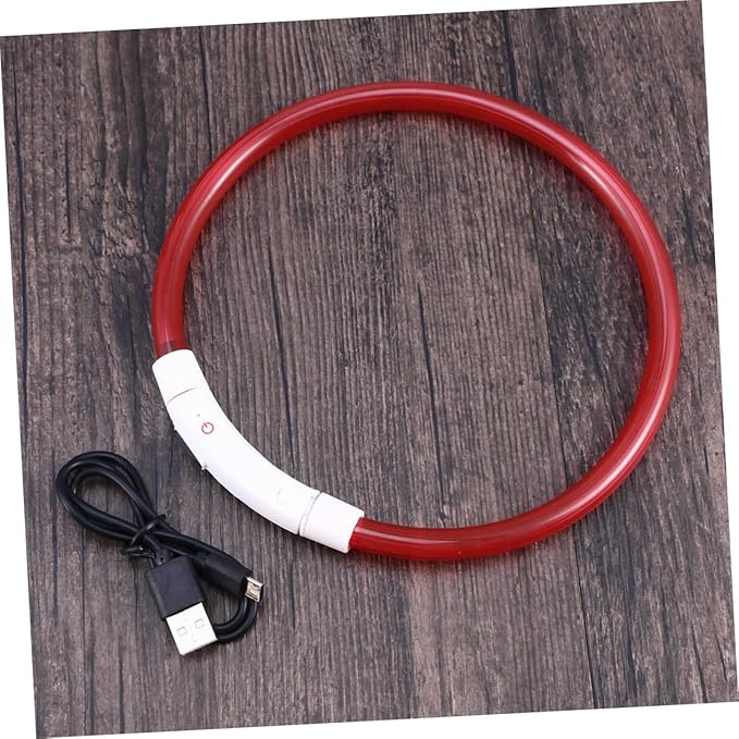 UPKOCH Led Dog Collar USB Rechargeable Light Glowing Pet Collar for Night Safety Red and Flexible Design for Enhanced Visibility
