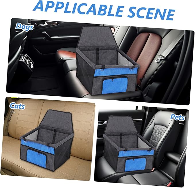 Yardwe Pet Dog and Cat Car Seat with Front Pocket Breathable Console Pet Cushion for Dogs and Cats Lightweight and Easy to Install for Travel