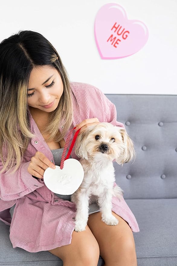 Pearhead Pet Paw Print Valentine’s Ornament Kit – Heart-Shaped Clay Pawprint Keepsake for Dogs & Cats, DIY Valentine’s Day Pet Gift & Memorial