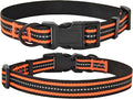 Mile High Life Reflective Dog Collar | Nylon Pet Collars wiith Buckle | Light Weight Puppy Collars | Orange Dog Collars for Medium Dogs (Orange, M)