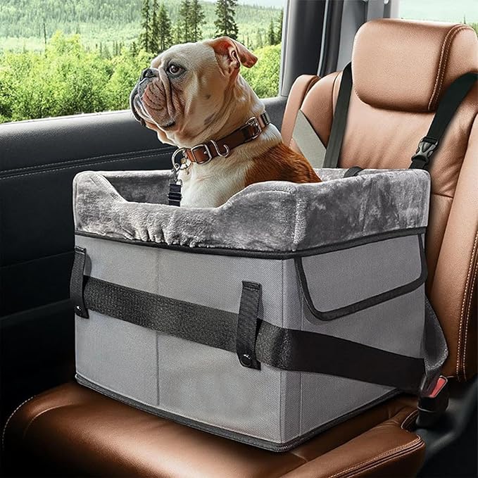 Dog Seat Car – Washable Plush Puppy Carrier, Booster Storage Pockets Under, 25 Lbs Vehicle Travel Road | Cars Washable Plush Puppy Carrier - Dog Booster Car Seat with Storage Pockets for Under 25 L