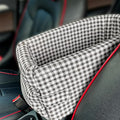 Dog Booster Car Seat on Car Armrest Travel Bags for Cats Dogs with Easy Carrying Strap Dog Travel Car Carrier with Safety Tethers Console Car Seat for Dogs
