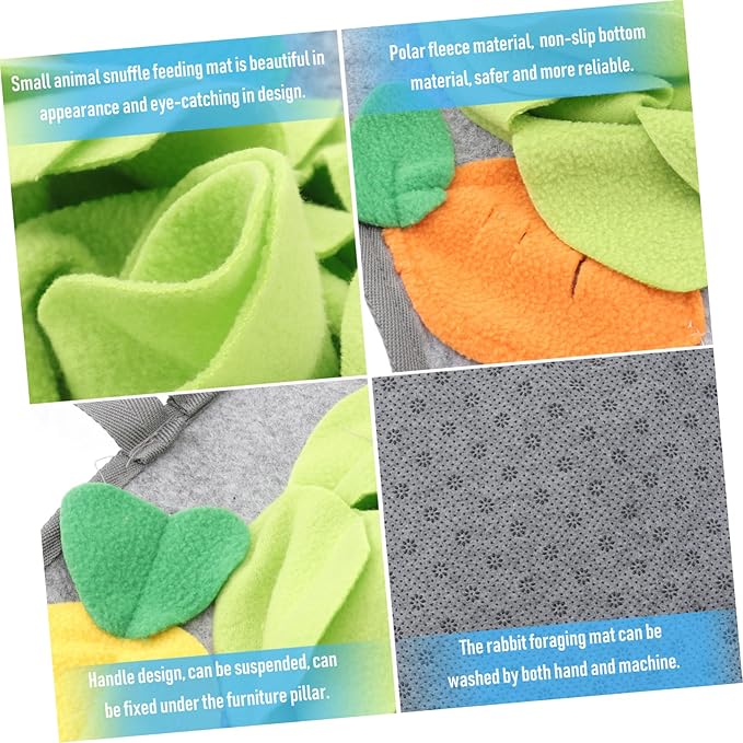 Toyvian Rabbit Foraging Mat Random Pattern Design Slow Feed Snuffle Mat for Rabbits Reduces Anxiety and Encourages Play Bunny Toy for Small Pets
