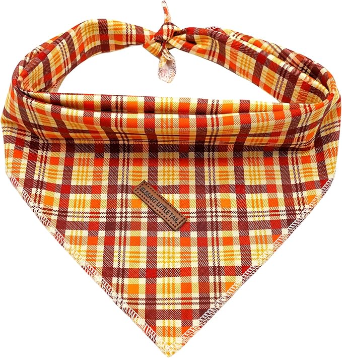 Elegant little tail Fall Dog Bandana, 1PC Girl Boy Dog Bandanas Halloween Bib Scarf Soft Washable Square Scarf Adjustable Pet Kerchief for Small Medium Large Dogs