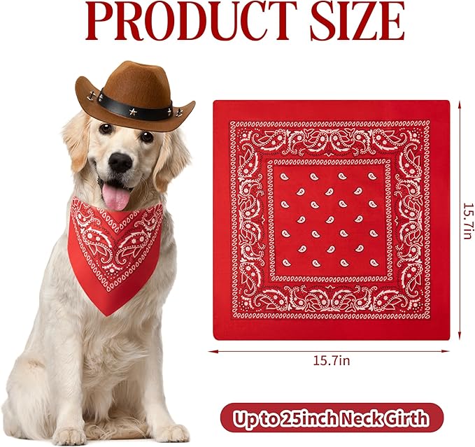 Dog Halloween Costumes, Dogs Cowboy Costume Cowboy Hat for Bandana Scarf Dog Halloween Costumes for Small Medium Large Dogs (Large)