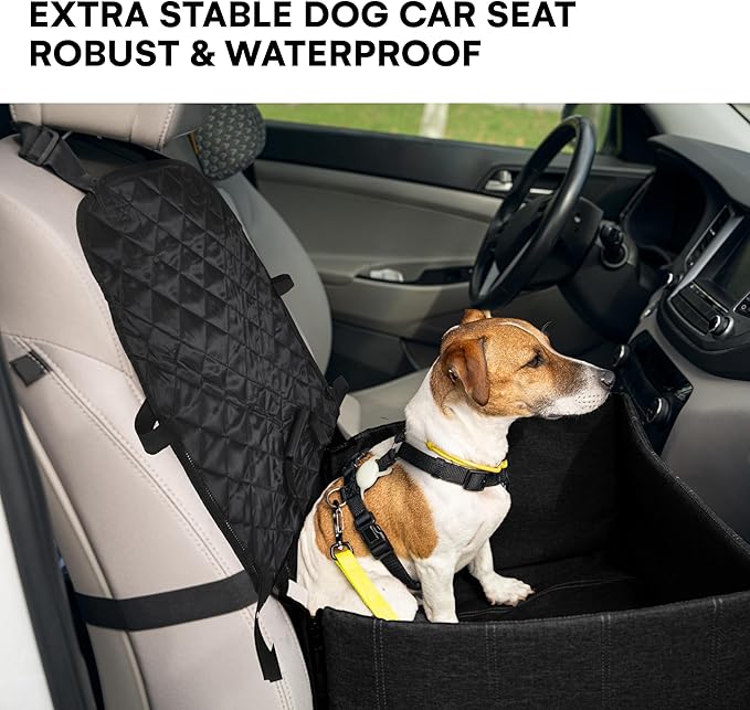 Black Rhino Pet Car Seat Black - Booster Seat for Small and Medium Dogs - Safe Protects Back Car Seats from Scratches and Messes - Robust and Waterproof Dog Accessories for Traveling