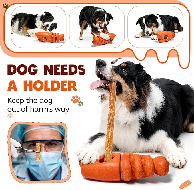 Bully Stick Holder for Aggressive Chewers,Dog Toys to Keep Them Busy,Bully Sticks Holder to Prevent Choking,Dog Chew Holder Fit Various Bully Sticks and Dog Sizes,Gift for Dogs