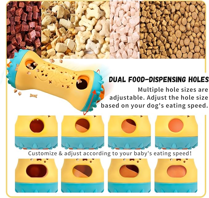 Interactive Dog Puzzle Toys for Boredom, Dogs Enrichment Toy to Keep Them Busy, Treat Dispensing Slow Feeder-Gold