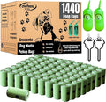 Doggy Poop Bags Biodegradable with Dispenser (1440 Bags) Eco-friendly Dog Waste Pickup Bags Landfill-friendly Refill Rolls Cat Waste Bags (Green, 72 Rolls, Unscented)