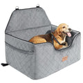 VEVOR Dog Car Seat, Dog Booster Seat for Car with A Storage Pocket, Pet Seat with Clip-On Safety Leash, Sponge Filling, Bed for Medium & Large Dogs up to 55 lbs, Gray