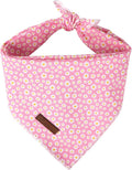 Summer Dog Bandana, Hawaii Bandana for Medium Large Dog, Cute Pink Puppy Bandana, Cotton Adorable Pet Triangle Bid Scarf Kerchief for Girl Boy Dogs