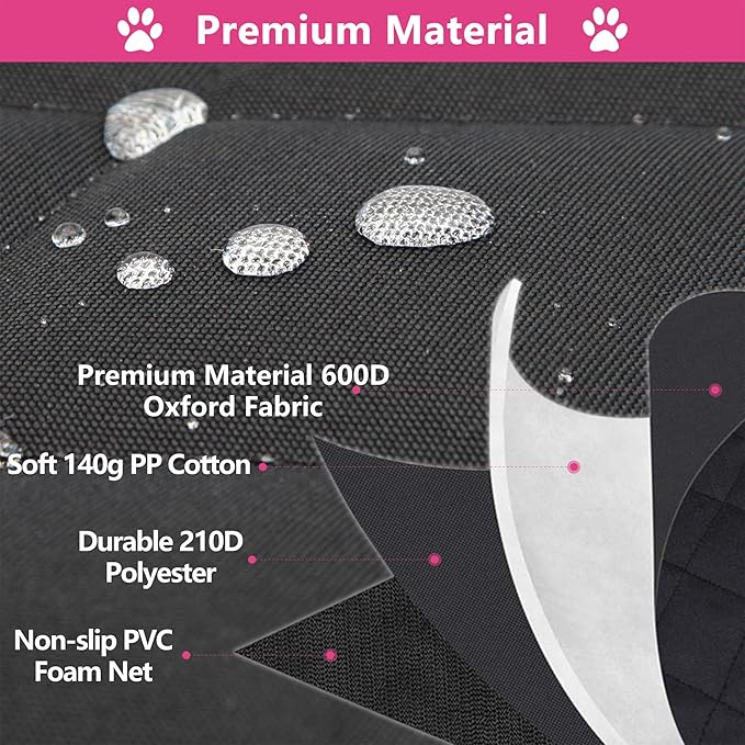 Medium Dog Car Seat - Scratchproof Waterproof Booster Seat for Large Dogs, SUVs, Cars & Trucks - 19" x 23" x 19"