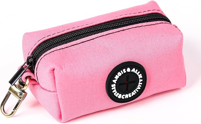 Organic Cotton Dog Poop Bag Holder for Leash Brass Hardware Waste Bag Dispenser Pet Waste Management Solution