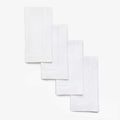 Solino Home White Linen Napkins Set of 4-100% Pure Linen Hemstitch Dinner Napkins 20 x 20 Inch for Winter, Valentines, Holiday, New Year - Classic Hemstitch