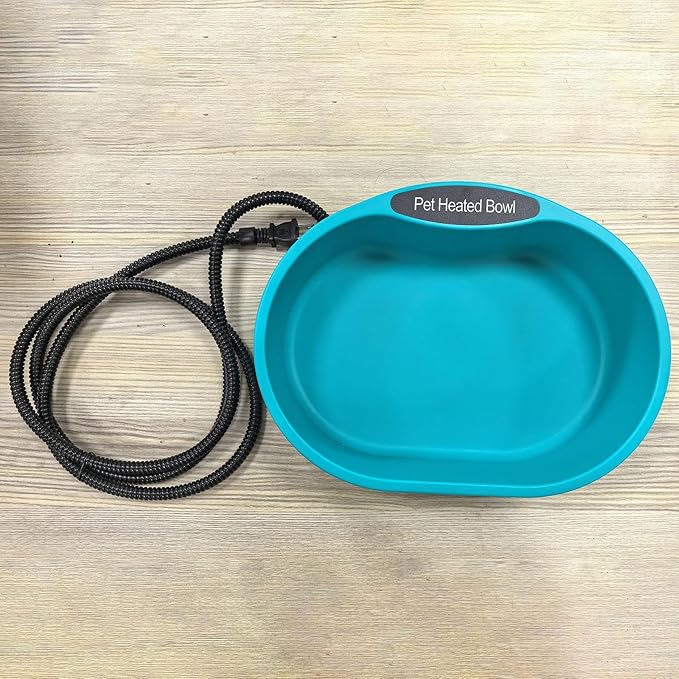 Heated Pet Feeder, Thermostatic, with Anti Cable, 3.7 L, Automatic, for Outdoor Use, Ideal for Climates