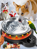 Heated Water Bowl for Outdoor Cats Dogs,100W Thermal Pet Bowl with 3 Temperature Settings and Timer,50oz Heated Dog Water Dish with Removable Stainless Bowl,Heated Bird Bath in Winter for Duck, Chicks