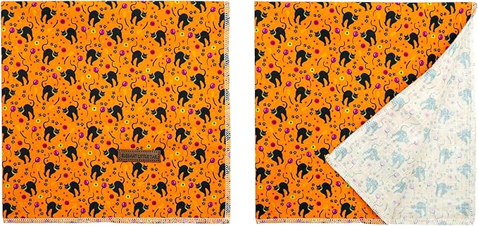 Elegant Little Tail Dog Bandana, Fall Halloween Adjustable Scarf Handkerchief Bib for Small Large Dogs, Boy Girl Square Kerchief
