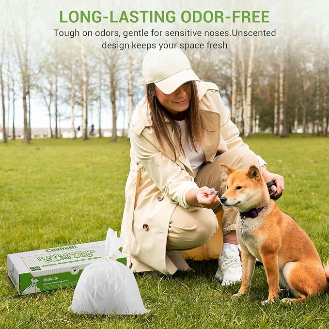 Odor Sealing Dog Poop Bags (220 Bags) Unscented & Durable Dog Waste Bags, Block Smells [Size:M, Color：White]