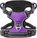 HEELE Dog Harness, No Pull Adjustable Padded Reflective Harness for Small Medium Large Dogs with Handle for Walking Training, Purple, L