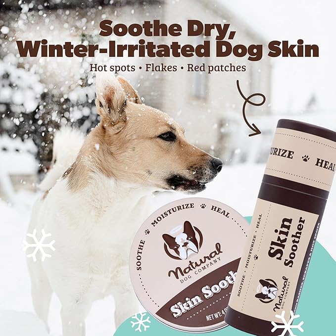 Natural Dog Company Skin Soother Balm for Dogs – 2oz Stick, All Natural Hot Spot & Rash Relief – Organic Itchy Skin Soothing Moisturizer for Dry, Red, Crusty Skin – Lick-Safe Dog Balm, Made in USA