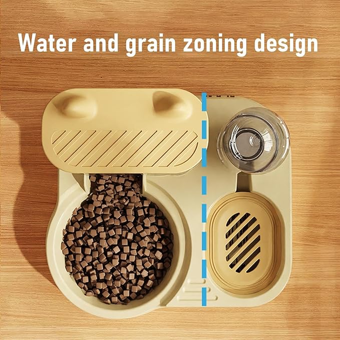 Automatic Cat Feeder - 2 in 1 Cat Automatic Feeder | 2.3L Cat Feeder and Water Dispenser | Anti-Tip Cat Food Dispenser Automatic | Automatic Dog Food Bowl Large Capacity Automatic Pet Feeder