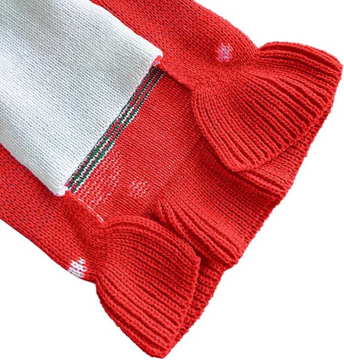CHBORCHICEN Pet Dog Sweaters Classic Knitwear Turtleneck Winter Warm Puppy Clothing Cute Strawberry and Heart Doggie Sweater (M, Dress-Red1)