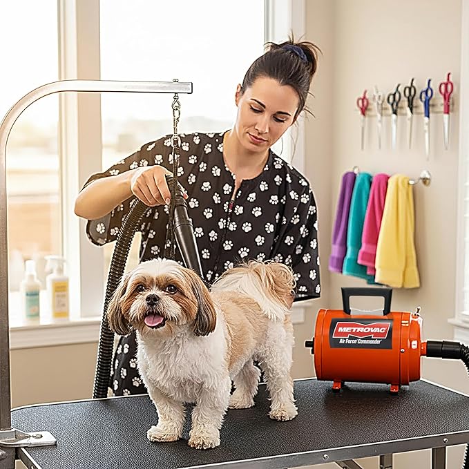 METROVAC AFTD-3 Air Force Commander 2-Speed Pet Grooming Dryer Purple | High Velocity Dog Hair Blower 4.0 HP USA