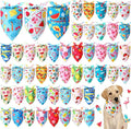 Preboun 50 Pcs Summer Bandanas Dogs Bulk Hawaiian Dog Bandanas Fruit Kerchief Set for Summer Puppy Small Medium Large Pets Costume Accessories (31. 5 x 21. 7 x 21. 7 Inch)