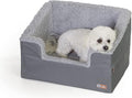K&H Pet Products Rectangle Bucket Booster Pet Seat - Dog Booster Seat Car Seat for Dogs & Cats Collapsible Rectangle Gray/Gray Large