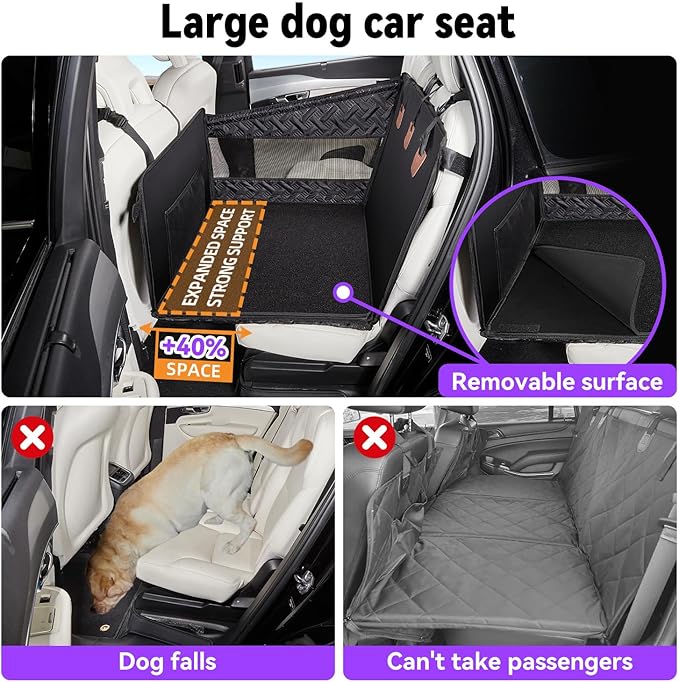 Dog Car Seats for Large Medium Dogs Car Seat Cover,Puppy Pet Carseats(Black, Large Dog)