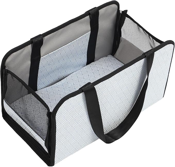 Center Console Dog Car Seat for Small Dogs, 9.4x8.5inch Small Dog Car Booster Seat, Washable Foldable Puppy Car Seat, Pet Car Seat Travel Bags for Dogs Cats, Dog Kennel