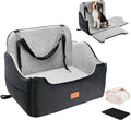 XEEP 2-in-1 Dog Car Seat for Medium/Large Dogs Up to 55 lbs – Dual-Use Booster Seat with Memory Foam, 2 Safety Leashes 2 Height-Adjust Cushions Bonus Urine Pad & Blanket, Removable Washable Cover Grey