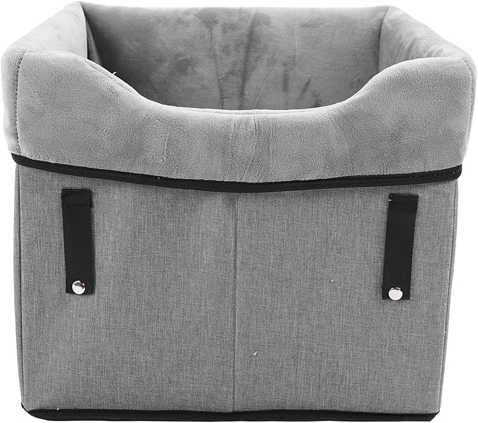 Dog Booster Car Seat for Small Dogs, Portable Pet Booster Seat with Adjustable Strap, Oxford Fabric Dog Car Seat for Safe Travel, Elevated Design for Better View and Comfort