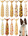 PET SHOW 10 Pack Thanksgiving Big Dog Ties Neckties for Large Breed Dogs XL Adjustable Holiday Grooming Accessories Neck Ties Bowties Girl Boy Pets Festival Costumes Party Gift Favor(Large)
